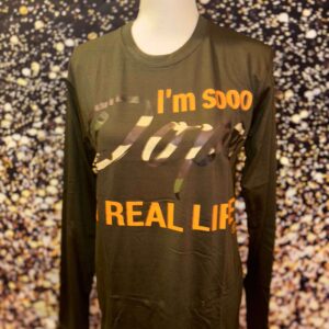 I'm So Dope army green long sleeve w/ camo & orange lettering